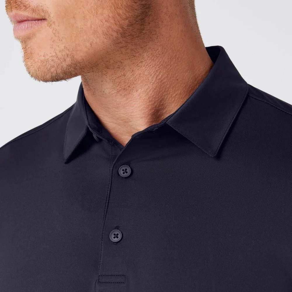 Mizzen + Main Men’s Versa Short-Sleeve Performance Polo Navy Large Trim Golf - Picture 3 of 16